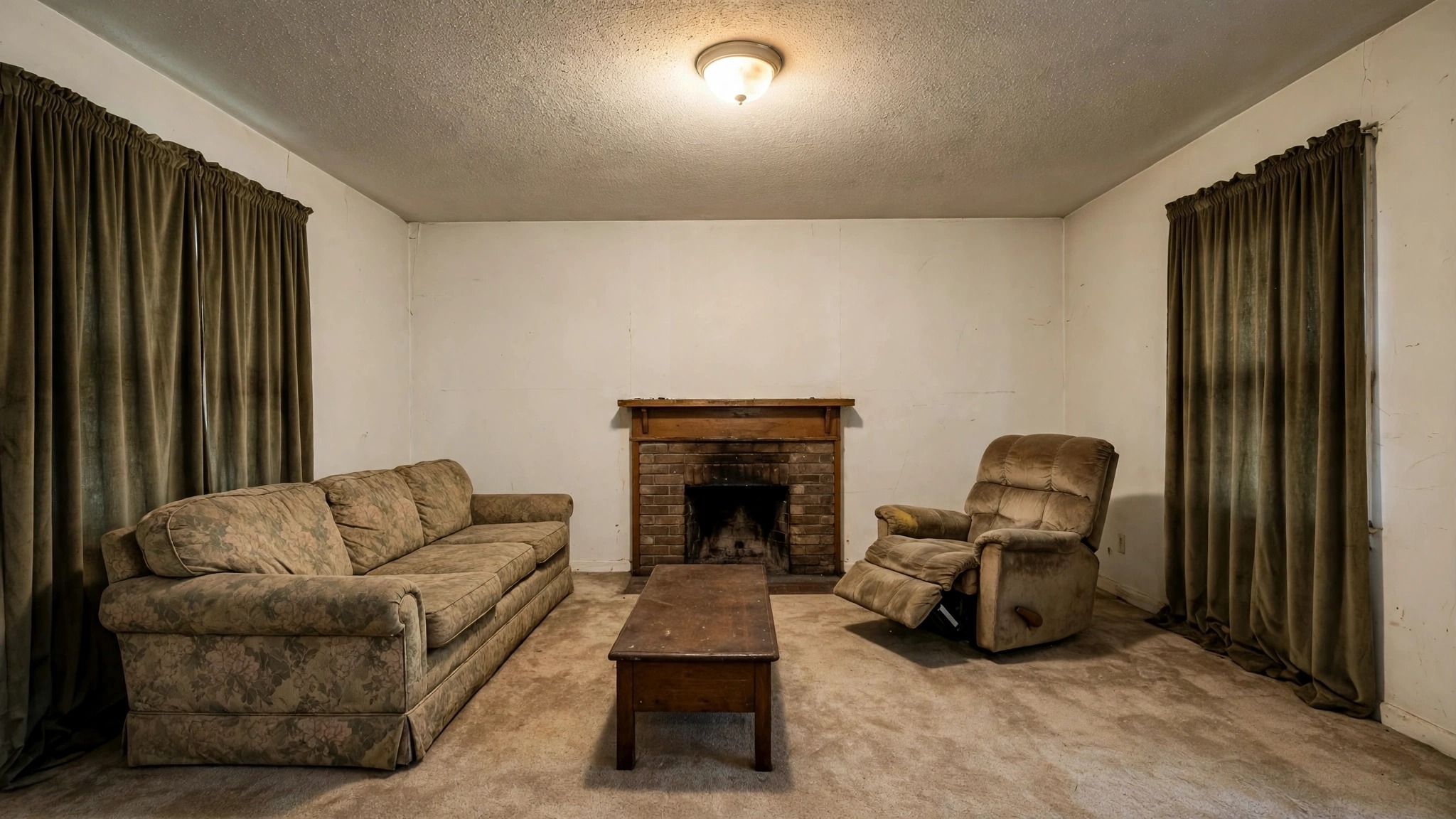 Before: the same living room before its redesign